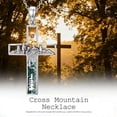 thumbnail image 4 of Coachuhhar Cross Necklace 925 Sterling Silver Malachite Mountain Pendant Necklaces Mustard Seeds Jewelry Hiking Xmas Christmas Gifts for Women Mom Wife Birthday, 4 of 7