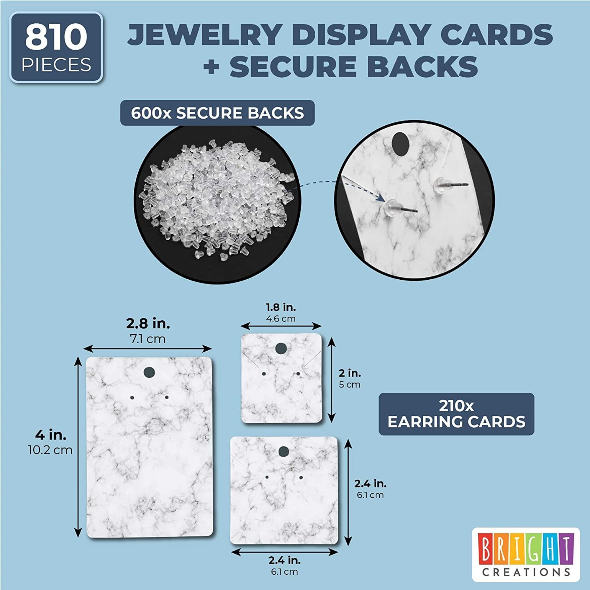 Bright Creations 810-Pcs Earring Display Cards with Secure Back, Necklace  Display Cards for Selling, Marble Design, 3 Sizes, Bulk Pack - ShopStyle  Charms
