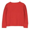 thumbnail image 3 of Girls' Ribbed Long Sleeve Top Crew Neck Solid Casual Pullover Comfortable Fitted Blouse for Daily Wear & Layering (5-14 Years), 3 of 9
