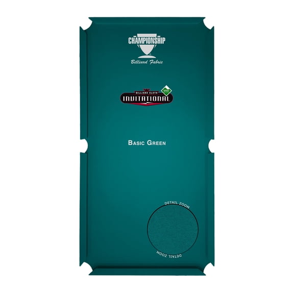 Championship Invitational Pool Table Felt, Billiard Table Cloth, Pool Table Felt Replacement kit, Billiards Table Felt Pool, 6 Precut Rail Cloth Strips, Pool Table Accessories - 8 FT (Basic Green)