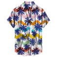 thumbnail image 1 of Camisas Para Hombre Manga Larga Negra Casual Hombres Solapa Estampado Manga Corta Puños Botón Puerto Estilo Floral Camisa Sand Beach Hawaiianss Summer Top (Purple, S), 1 of 3