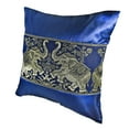 thumbnail image 3 of Blue Playful Elephant Pair Silk Throw Pillow Cushion Cover Set, 3 of 6