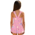 thumbnail image 2 of Xixirimido Planets Moon Stars Pink Print Modest Girls’ Swimwear One Piece – Hawaiian Skirted Bathing Suit with Built-in Shorts, Sleeveless UPF 50+ Swimsuits, 5-6 Years, 2 of 7