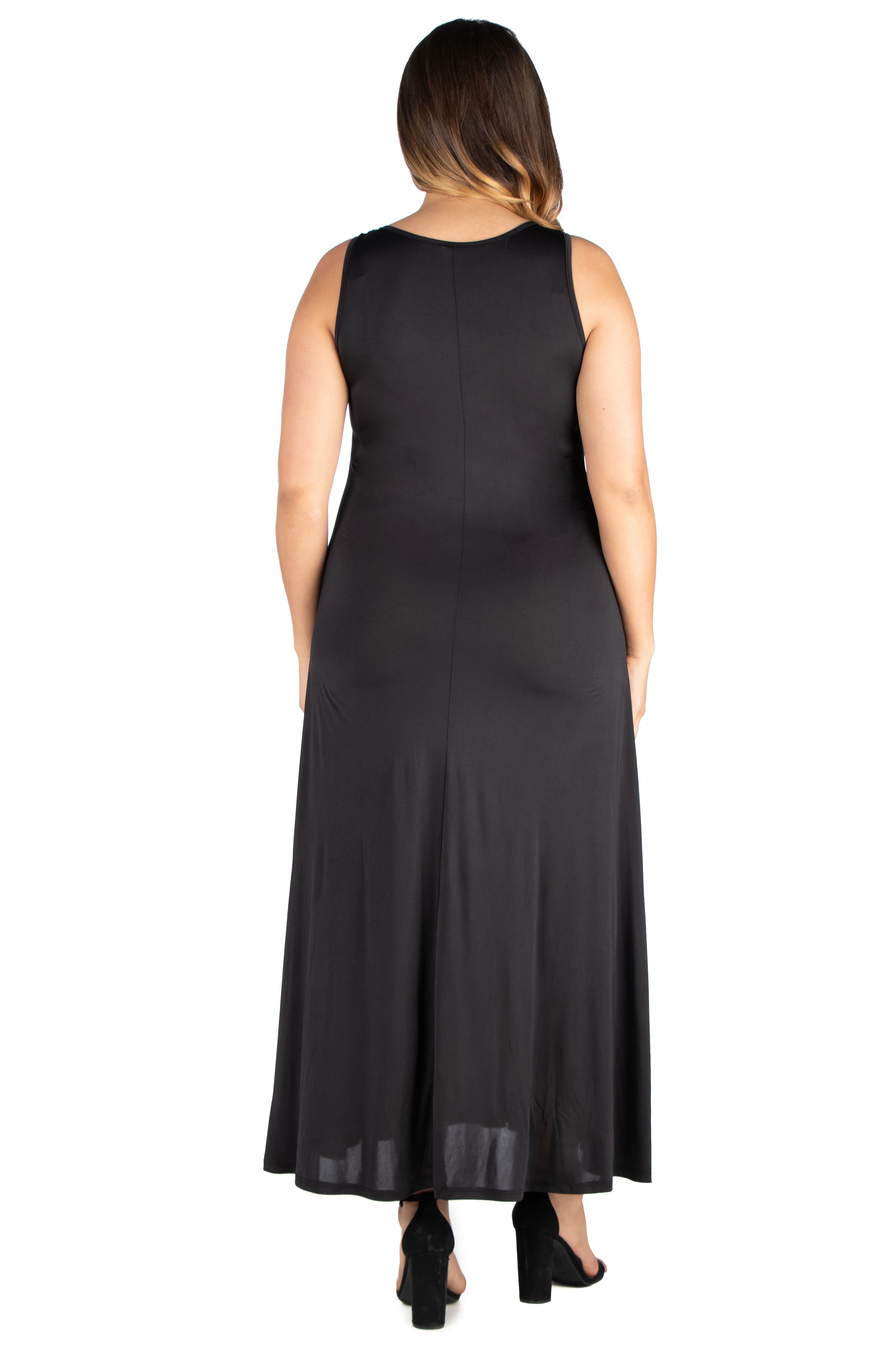 24/7 Comfort PlusWomen’s Plus Size Simple A Line Tank Maxi Dress