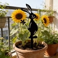 thumbnail image 4 of ddioayh Easter Garden Stakes Rust-Proof Iron Construction Waterproof Outdoor Decorations with Whimsical Rabbit Silhouettes Holding Flowers for Lawn Garden Bed Easy Installation, 4 of 6