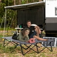 thumbnail image 2 of Outsunny 76" Two Person Folding Camping Cot with Carrying Bag, Grey, 2 of 10