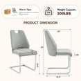 thumbnail image 2 of Sumdeal Dining Chair Sets (2, 4, or 6 chairs), modern leather upholstered chairs, high backrests, silver backrest rings and chrome armrests, waterproof PU leather (white, black, grey, or beige)., 2 of 6