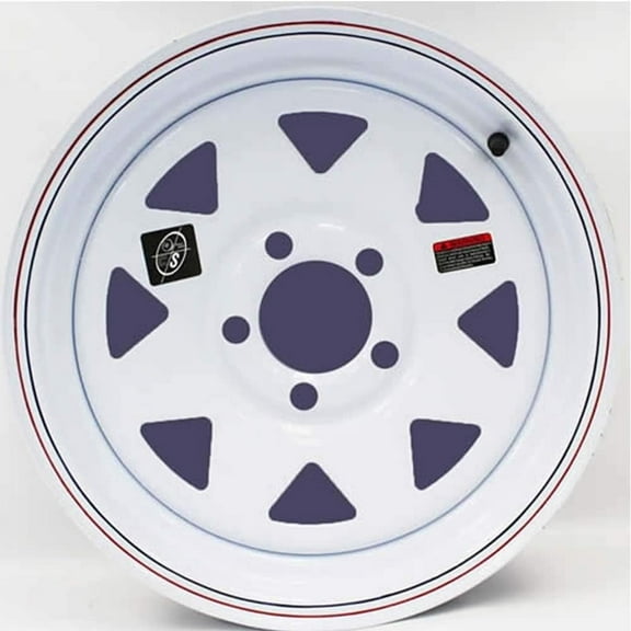 Southwest Wheel 15" x 5" White Spoke Trailer Wheel 5-4.5" Bolt Circle 128693