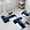 Blue, variant on Brown Grey Bath Mat 3 Piece Bathroom Rug Set, Modern Brown Geometric Non Slip Bath Rug Contour Mat and Toilet Lid Cover, Absorbent Shower Mats Soft Bath Rugs and Mats Sets