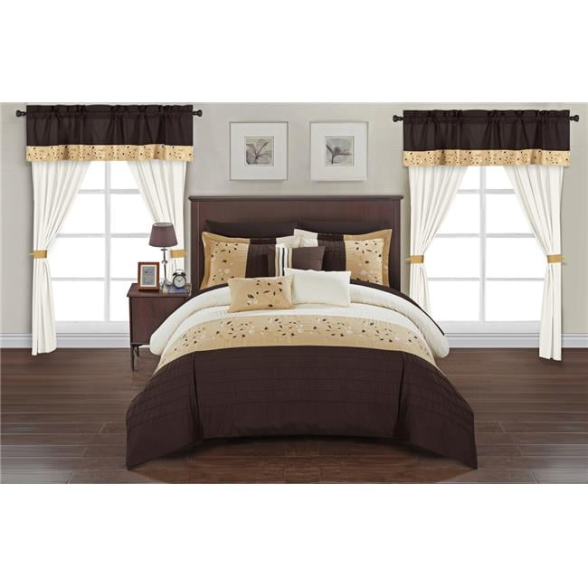 Karye 20 Piece Comforter Set, Brown - King - Walmart.com