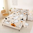 thumbnail image 2 of Manfei Halloween Themed Queen Sheets,Kawaii Ghosts Queen Sheet Sets,Black,4 Pieces,1 Flat Sheet, 1 Fitted Sheet and 2 Pillowcases, 2 of 6
