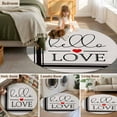 thumbnail image 6 of Valentine's Day Washable Round Area Rug 7 ft, Hello Love, Soft Non Slip Rugs Stain Repellent Indoor Felt Carpet for Living Dining Room Bedroom Home Office, 6 of 9