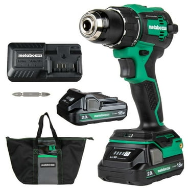Metabo HPT 18V MultiVolt Cordless Driver Drill Kit | 620 in-lbs of Torque | Compact | Reactive Force Control | 22   1 Clutch Settings | LED Light | Belt Hook | Lifetime Tool Warranty | DS18DEX