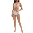 thumbnail image 2 of INSPIRE CHIC Nursing Bra for Women's Lace V Neck Wirefree Light and Breathable Maternity Bralette B 38 Light Pink, 2 of 4