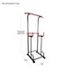 thumbnail image 4 of Estacion Multifuncional para Abdominales Estructura de Acero Soporta 120 Kg 6 Ajustes de Altura Gimnasio en Casa Torre de Inmersion con Barra para Dominadas y Fondos 0.70 x 0.80 x 2.18 M, 4 of 9