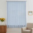 thumbnail image 3 of Blue Striped Sheer Curtains 54 Inches Long, Modern Simple Farmhouse Beige Vintage Light Filering Curtains, Breathable Simi Curtain Privacy Drapes for Kitchen Bathroom Small Window Treatment, 3 of 9