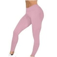 thumbnail image 3 of Cavosen Soft Leggings for Women Pink Elastic Waisted Butt Lifting Long Pants Fitness Exercise Running Tight Seamless Solid Skinny Yoga Pants Athletic Workout Trousers Activewear L, 3 of 4
