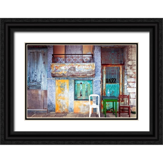 Wacker, Anna 32x23 Black Ornate Wood Framed with Double Matting Museum Art Print Titled - Urban Patchwork
