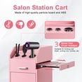 thumbnail image 6 of Ktaxon Salon Trolley Cart with Wheels, Mobile Beauty Station with Cabinet, Pink, 6 of 8