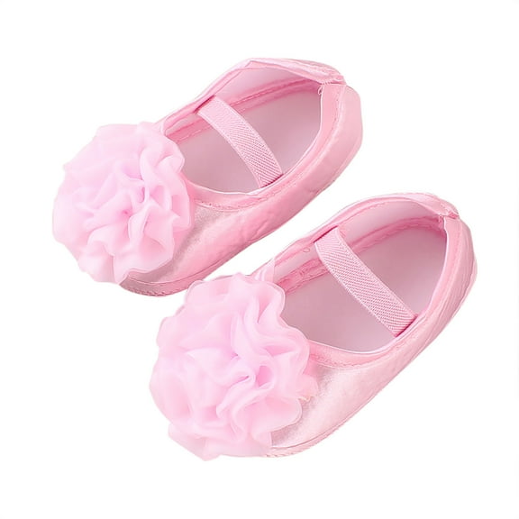 Fridja Toddler Shoes Baby Girls Soft Bottom Net Yarn Soft Flowers Bow Princess Shoes