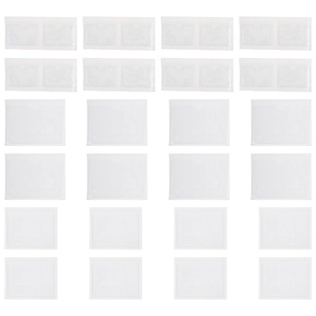 unbranded 24Ud Tarjetas Adhesivo Transparente Para Oficina Y Casa Bolsillos De Plástico Resistentes