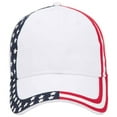 thumbnail image 3 of 6 Panel Low Profile American Flag Patriot USA Baseball Cap, White, 3 of 3