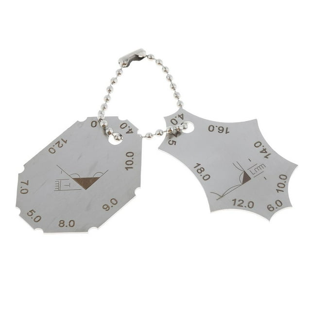 Stainless Steel Welding Seam Inspection Gauge 2-Piece Gage, Accurate Scale