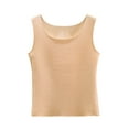 thumbnail image 2 of Ropa interior térmica para mujer, blusa de poliéster de color liso de terciopelo de doble cara, cálida, sin costuras, cuello redondo, talla grande, 2 of 6