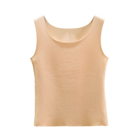 HAiming Womens Vest Thermal Fleece Lined Sleeveless Lightweight Soft Solid Color Tops Fall Winter Warm Clothes