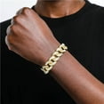 thumbnail image 5 of FEEL STYLE Male Lump Zircon Gold Plated Cuban Chain Bracelet for Men Teen 15MM 8", 5 of 5