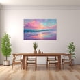 thumbnail image 2 of Glitter Pastel Rainbow Seaside Sunset Framed Canvas Wall Art for Dorm Bathroom Apartment Decor, Ready to Hang12"L x 8"W, 2 of 10