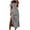 White, variant on VSSSJ Women's Casual Loose Striped Printed Tshirt Long Dresses Short Sleeve V Neck Side Split Swing Maxi Summer Beach Sun Dress