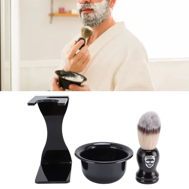 Ensemble de Brosses à Raser, Kit de Brosse à Raser et Bol Gain de Place Confortable pour Hommes