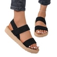 thumbnail image 6 of IEMIEMIEM Women's Platform Roman Sandals 2026 Open Toe Slip On Comfortable Flatform Beach Shoes for Summer Walking Khaki 5.5 Wide, 6 of 6
