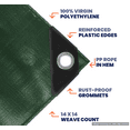 thumbnail image 5 of Tarpco Safety 14 Mil Extra Heavy Duty Tarp Camping Tarpaulin Waterproof Cover, Green and Black 25' x 45'Ft, 5 of 7