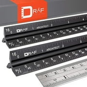 12-Inch Architectural Scale Ruler Set (Imperial) | Laser-Etched Aluminum Triangular Drafting Tool for Blueprints |