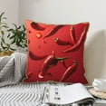 thumbnail image 6 of Susaid Floating Red Chili Peppers Print Velvet Throw Pillow Covers Home Art Deco Pillowcase Square Pillow Case Cushion Cover for Bed Sofa Living Room Car Indoor and Outdoor-20"x20", 6 of 8
