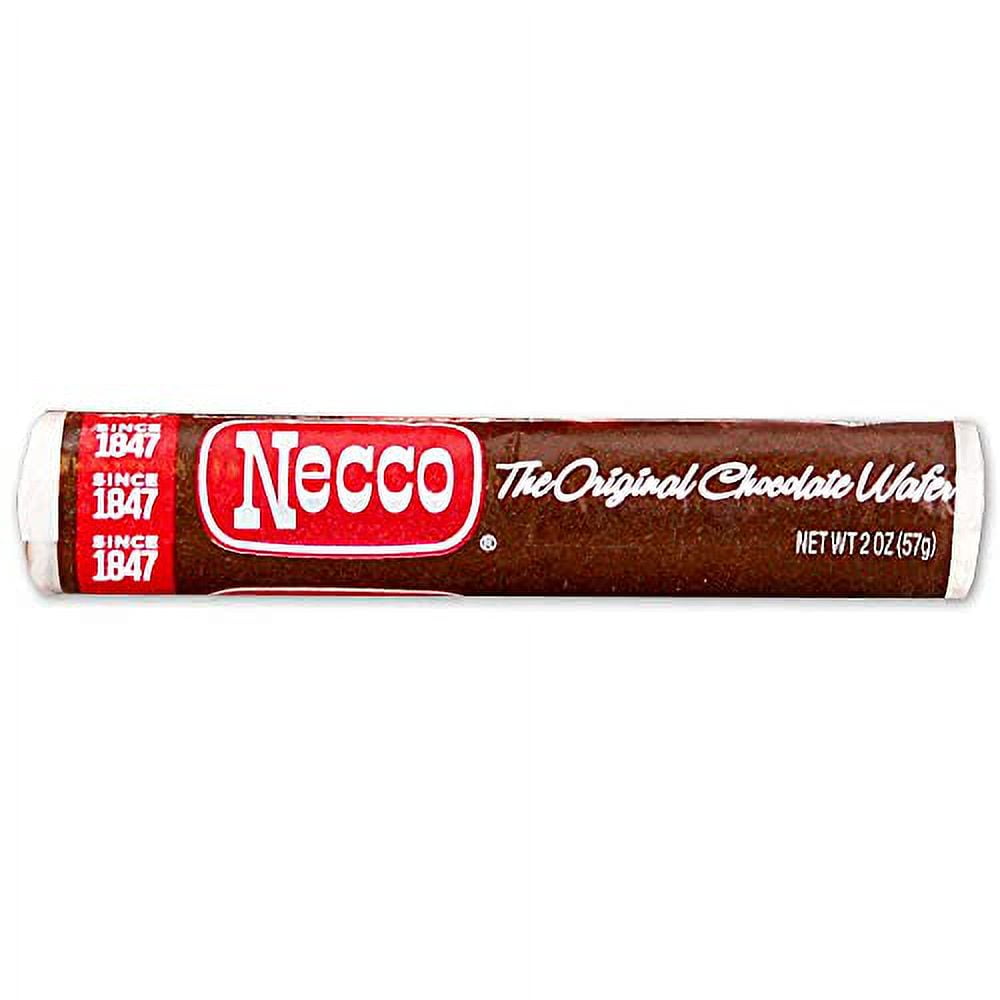 Necco Wafers Original Chocolate Flavored Hard Candy Rolls Bundle of 12 Rolls 2 Ounce Pack of 12