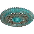 thumbnail image 3 of Ekena Millwork 21 5/8"OD x 2 1/2"P York Ceiling Medallion (Fits Canopies up to 3 5/8"), Hand-Painted Copper Green Patina, 3 of 6
