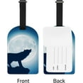 thumbnail image 5 of Luggage Tag Wolf Howling Full Back Privacy Name ID Card Suitcase Labels Leather Travel Tags 2 Pack Decoration, 5 of 6