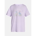 thumbnail image 5 of No Boundaries Sleepwear Oversized Graphic Cotton Tee, Women’s and Women’s Plus XXS-3X, 5 of 5