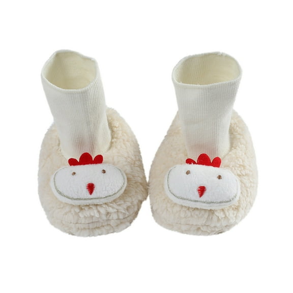 Otqutp Tennis Shoes for Children Winter Children Baby Toddler Shoes Boys and Girls Floor Socks Shoes Pulsh Warm and Comfortable Cartoon Chicken Rabbit Pattern