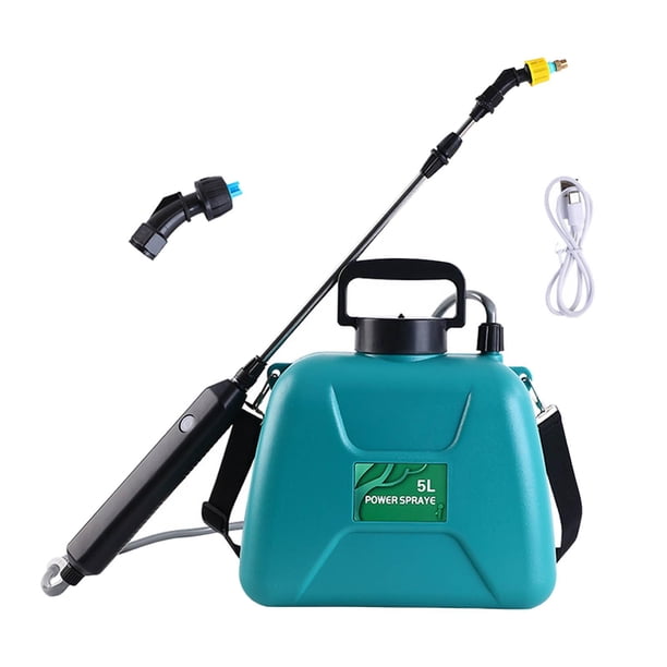 Pulverizador de bomba de jardín eléctrico para riego de plantas, pulverizador de mochila multiusos de 5 l para Verde