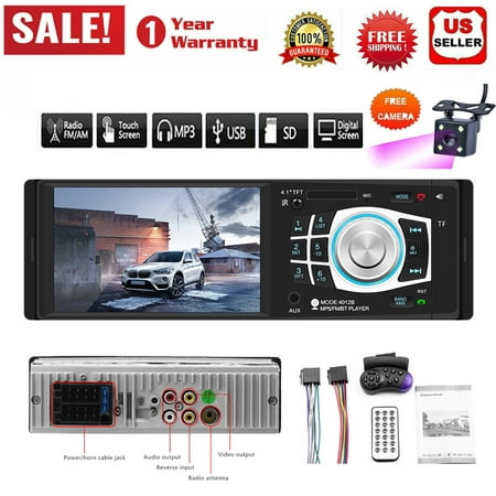 Vehicle Parts 4.1'' 1DIN Car Stereo Radio Bluetooth FM USB AUX MP4 MP5 Player Wheel Control (Best Wheels For Mx5)