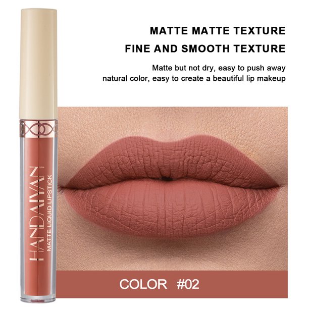 Brillo de labios líquido aterciopelado mate Larga duración Reproducción de color Resistente al agua en 12 colores