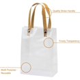 thumbnail image 2 of Clear Plastic Bag 7.5X5.25X2.75 Inches With Brown Straw Handle 20 Pack, 2 of 3