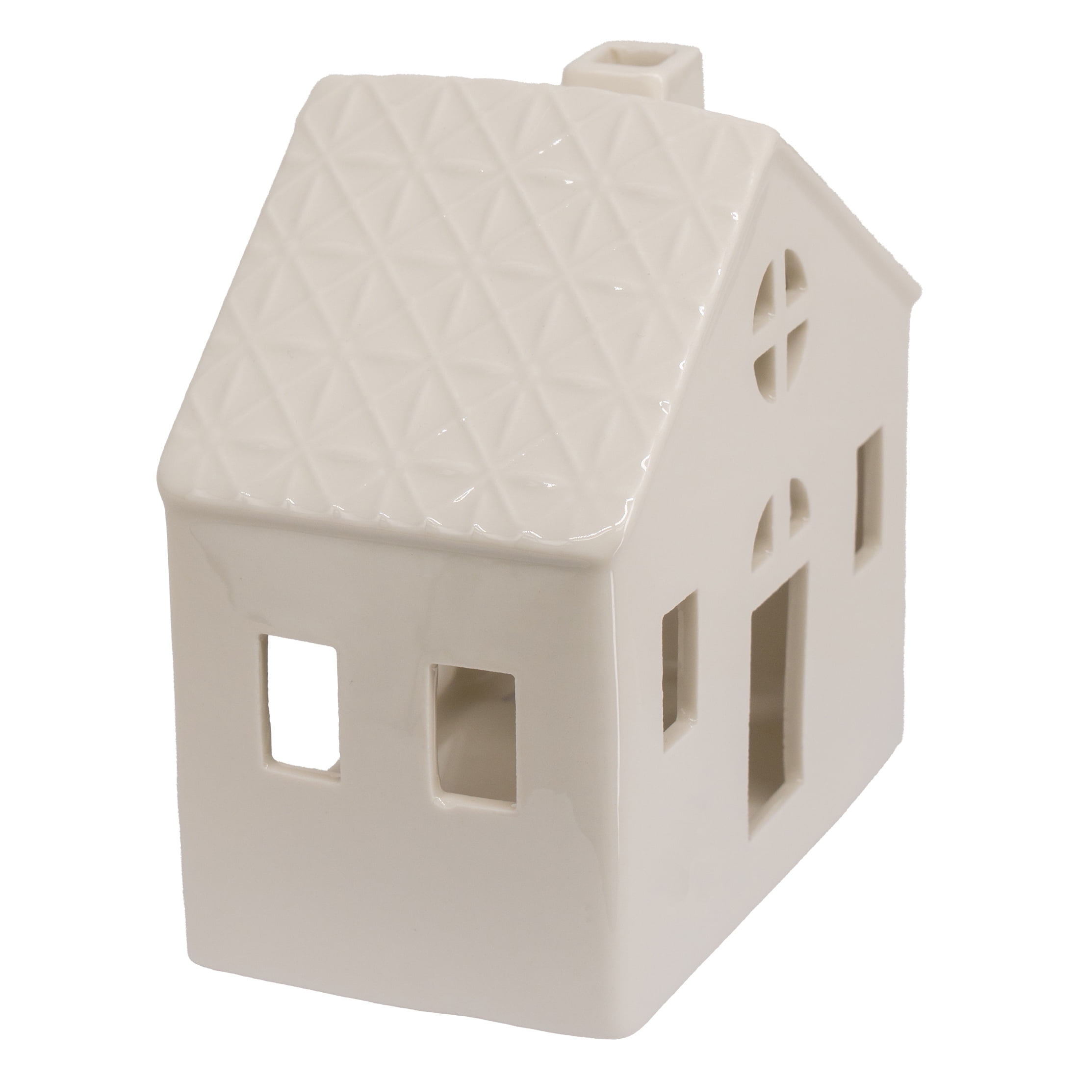 My Texas House Ceramic House Christmas Decoration, White, 5"