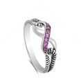 thumbnail image 4 of CHOOSE YOUR COLOR Simulated Ruby Infinity Rope Ring .925 Sterling Silver Thumb Band Red CZ Female Size 7, 4 of 4