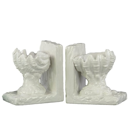 Urban Trends Collection: Ceramic Seashell Bookend Gloss Finish