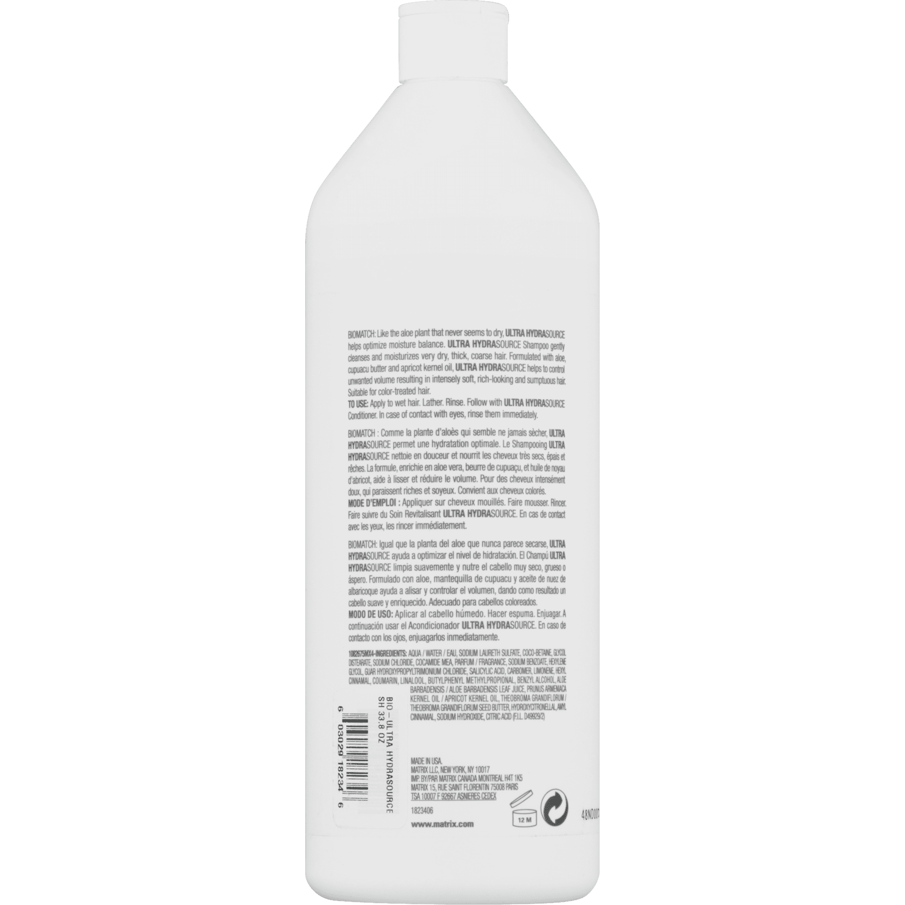 Matrix Biolage Ultra Hydra Source Moisturizing & Shine Enhancing Daily Shampoo, 33.8 fl oz